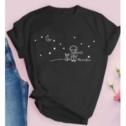 El principito camiseta negra L