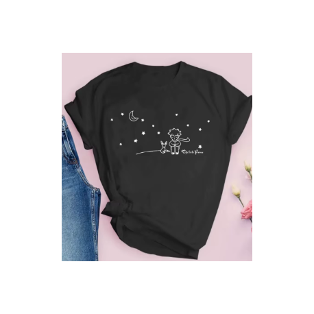 El principito camiseta negra L